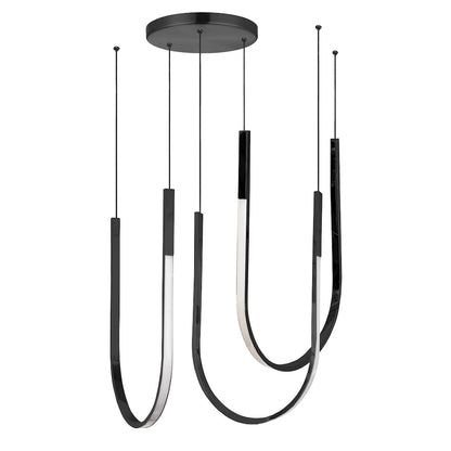 62W Horizontal Pendant Matte Black with White Silicone Diffuser