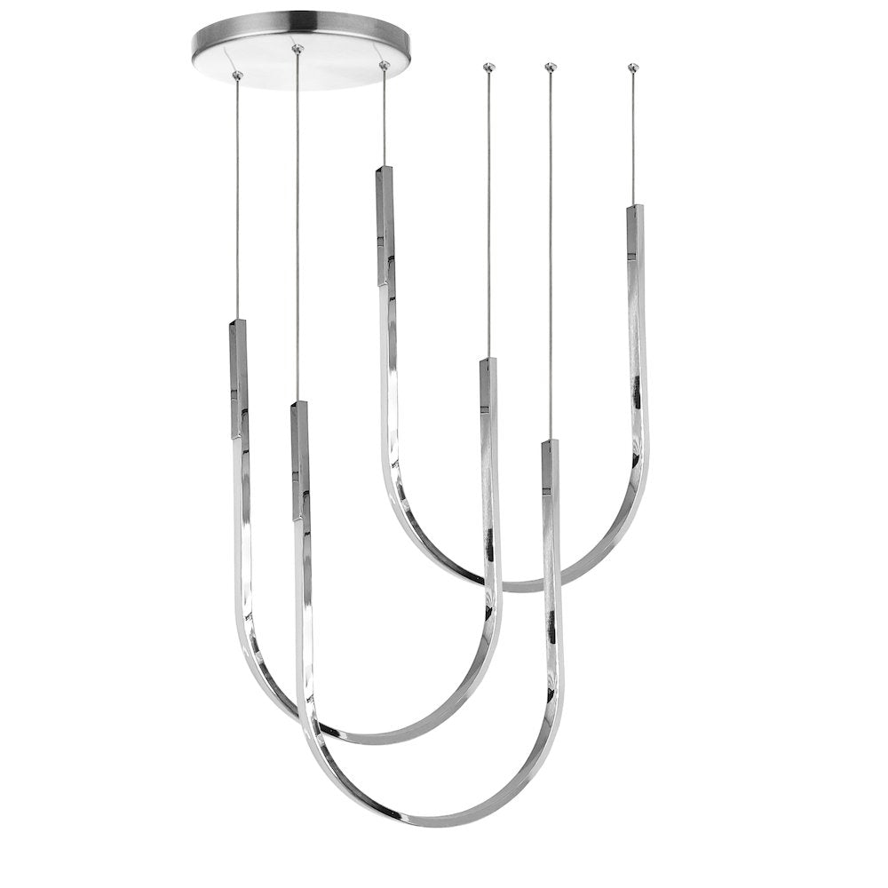 62W Horizontal Pendant Polished Chrome with White Silicone Diffuser