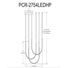 62W Horizontal Pendant Polished Chrome with White Silicone Diffuser