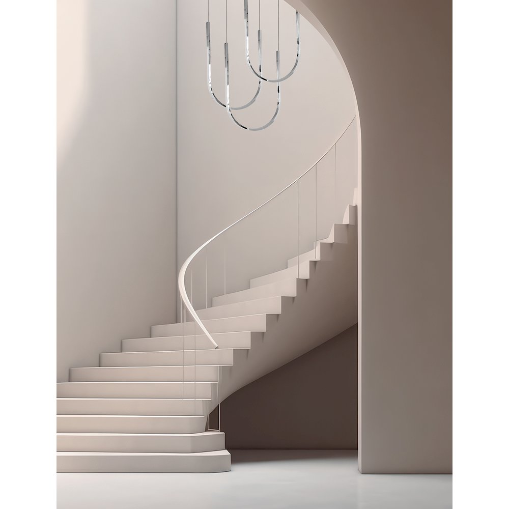 62W Horizontal Pendant Polished Chrome with White Silicone Diffuser