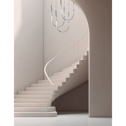 62W Horizontal Pendant Polished Chrome with White Silicone Diffuser