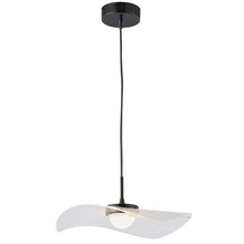 10W Pendant in Matte Black w/ Clear and White Pinstripe Acrylic