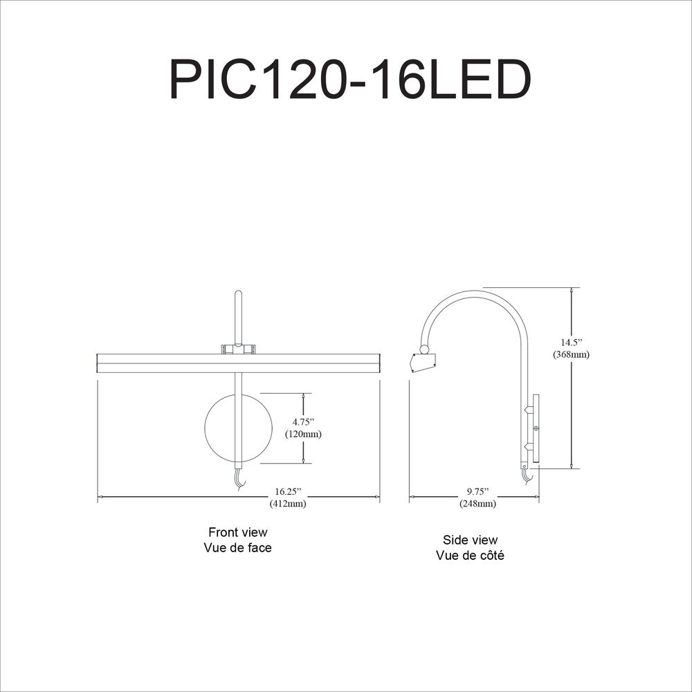 20W Picture Light, Polished Chrome Finish