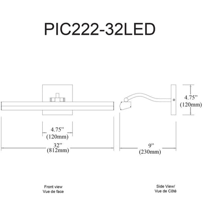 40W Picture Light, MB, Frosted Glass