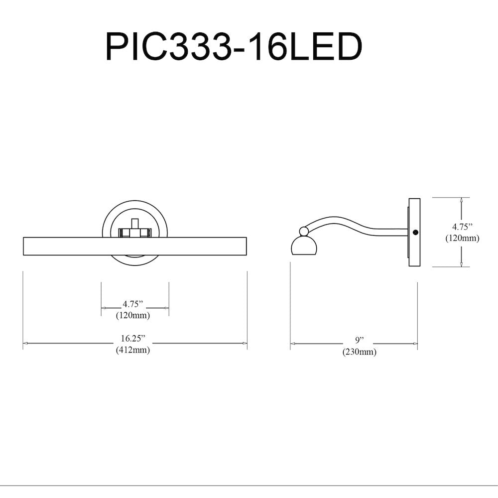 20W Satin Chrome Picture Light