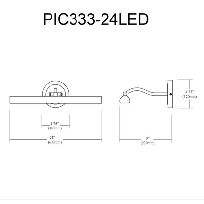 30W Matte Black Picture Light