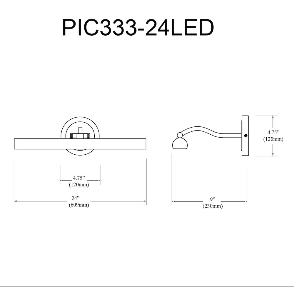 30W Satin Chrome Picture Light