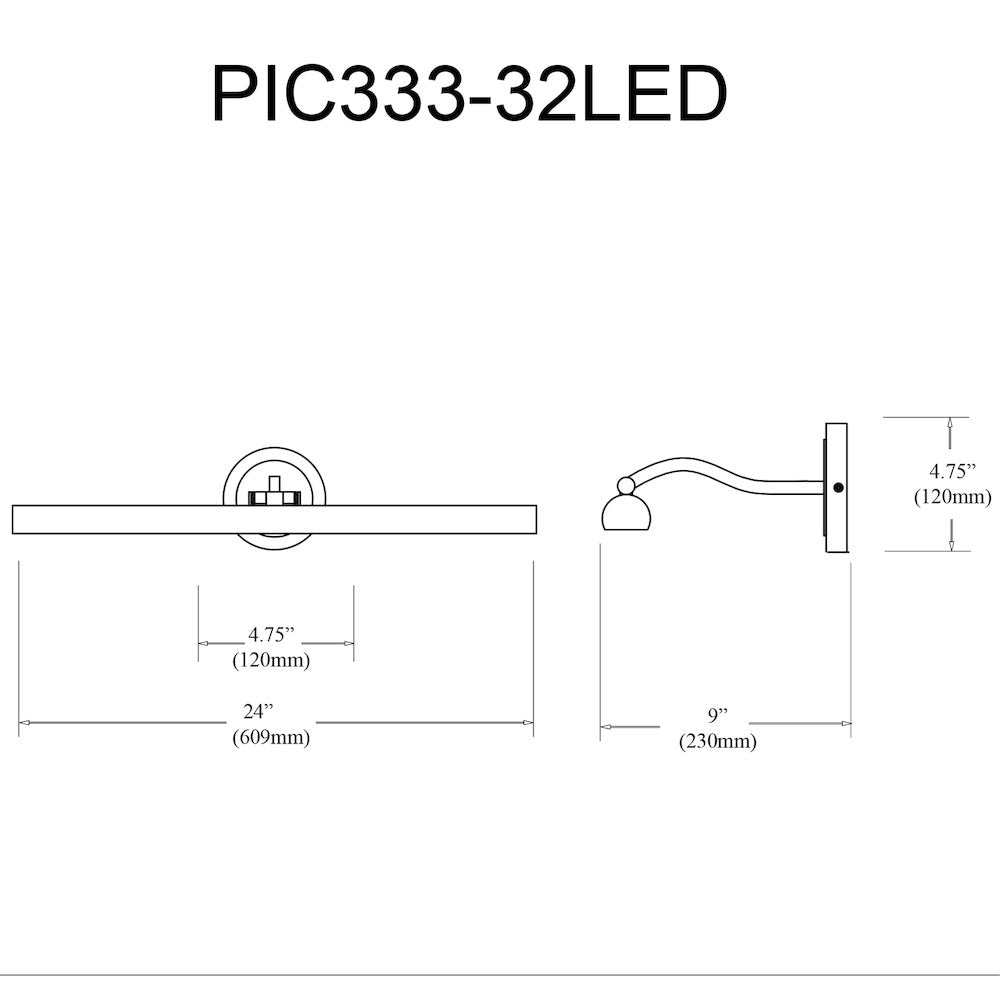 40W Matte Black Picture Light