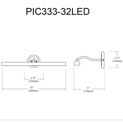 40W Matte Black Picture Light