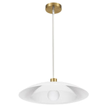 1 Light Pendant in Aged Brass w/ Matte White Metal Shade