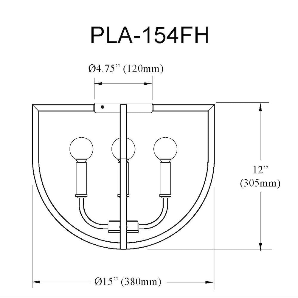 4 Light Flush Mount in Matte Black