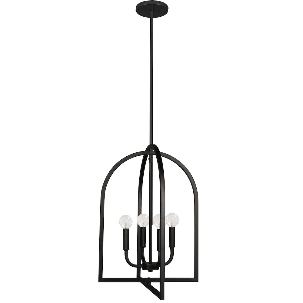4 Light Incandescent Pendant Matte Black