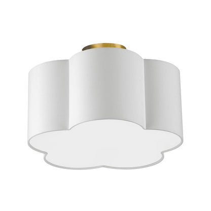 3LT Incandescent Flush Mount, AGB, White Shade