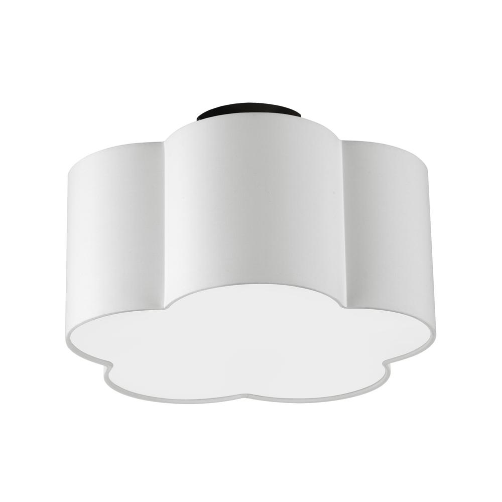 3LT Incandescent Flush Mount, MB, White Shade