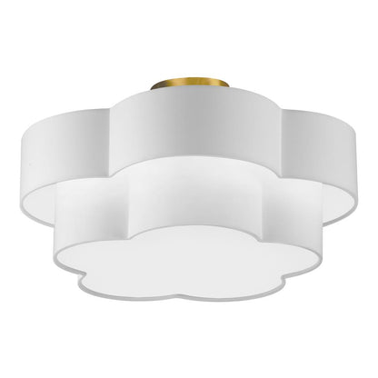 3LT Incan 2-Tier Flush Mount, AGB, White Shade