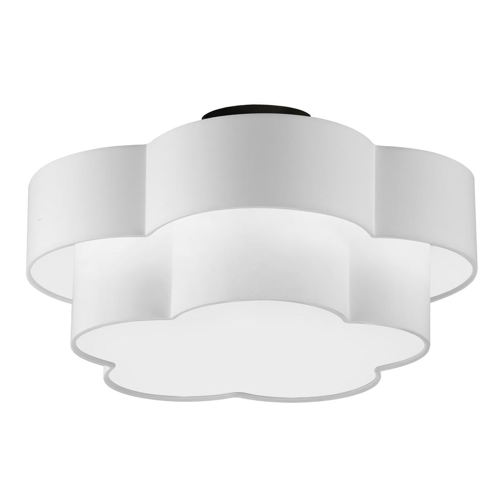 3LT Incan 2-Tier Flush Mount, MB, White Shade