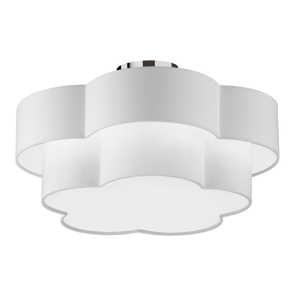 3LT Incan 2-Tier Flush Mount, PC, White Shade