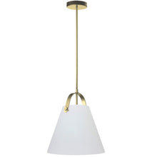 1 Light Pendant in Aged Brass w/ Opal Glass