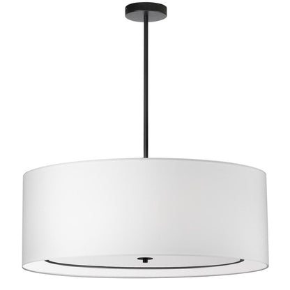 4LT Incand Pendant, MB with WH Shade