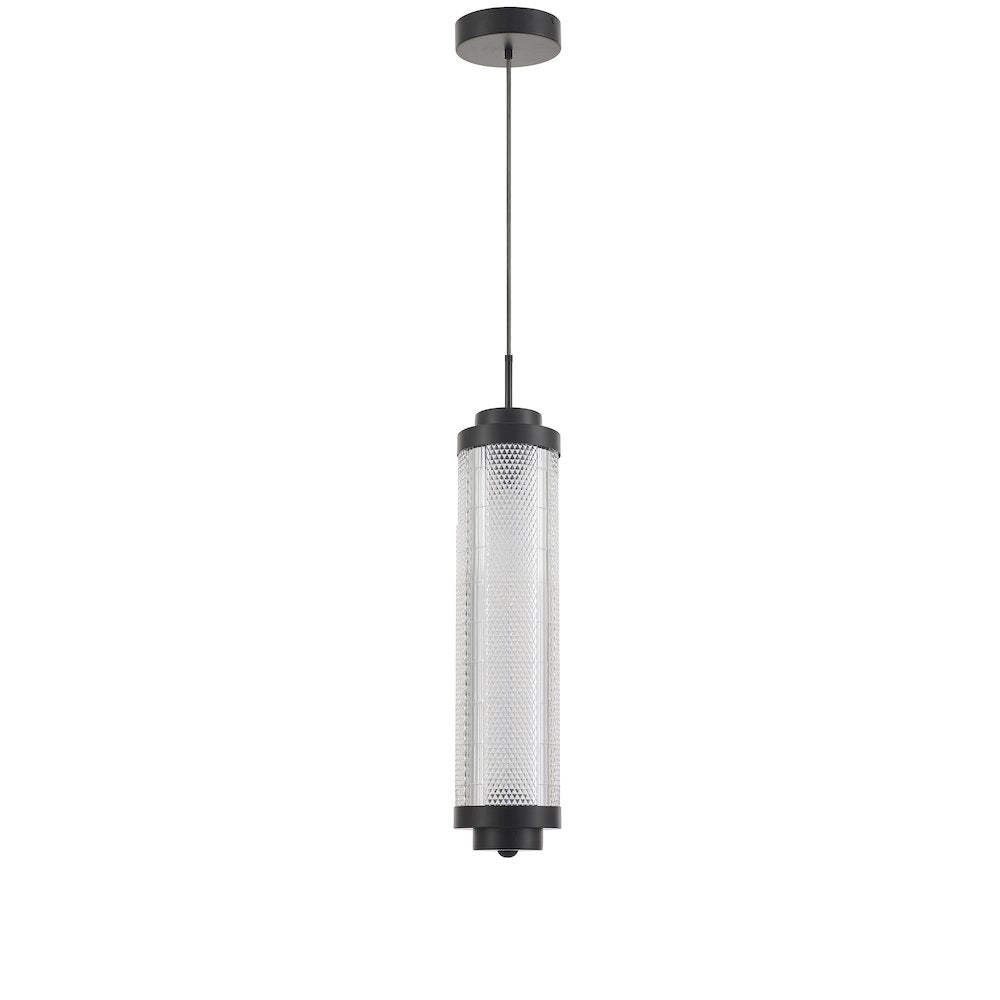 16W Pendant in Matte Black w/ Clear Acrylic Diffuser