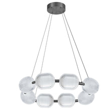 56W Chandelier in Matte Black w/ Clear Pattern Acrylic