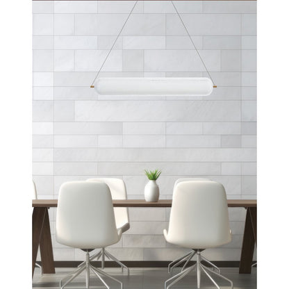 36W Horizontal Pendant Aged Brass with Clear Acrylic Diffuser