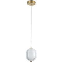 8.5W Pendant Aged Brass with Clear Acrylic Diffuser