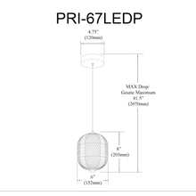 8.5W Pendant Matte Black with Clear Acrylic Diffuser