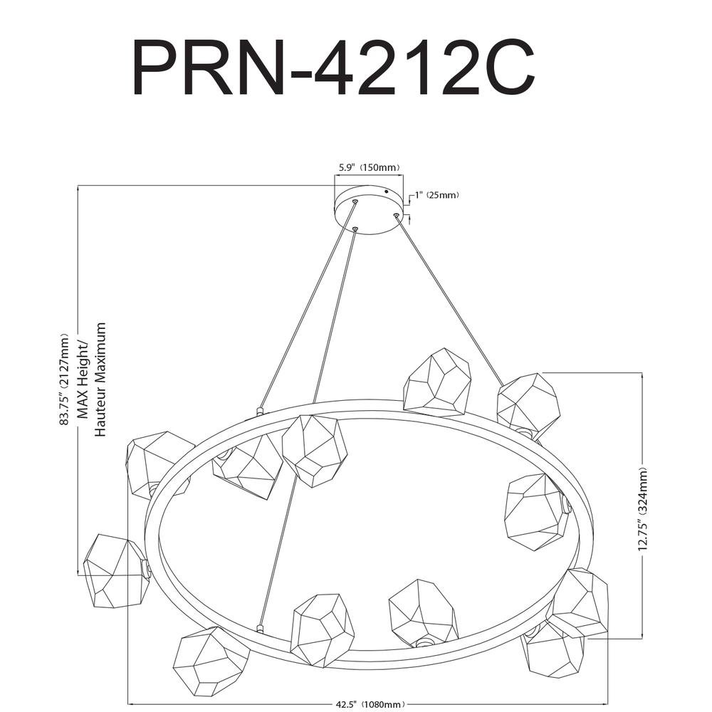 12LT Halogen Chandelier, MB, Clear Gls