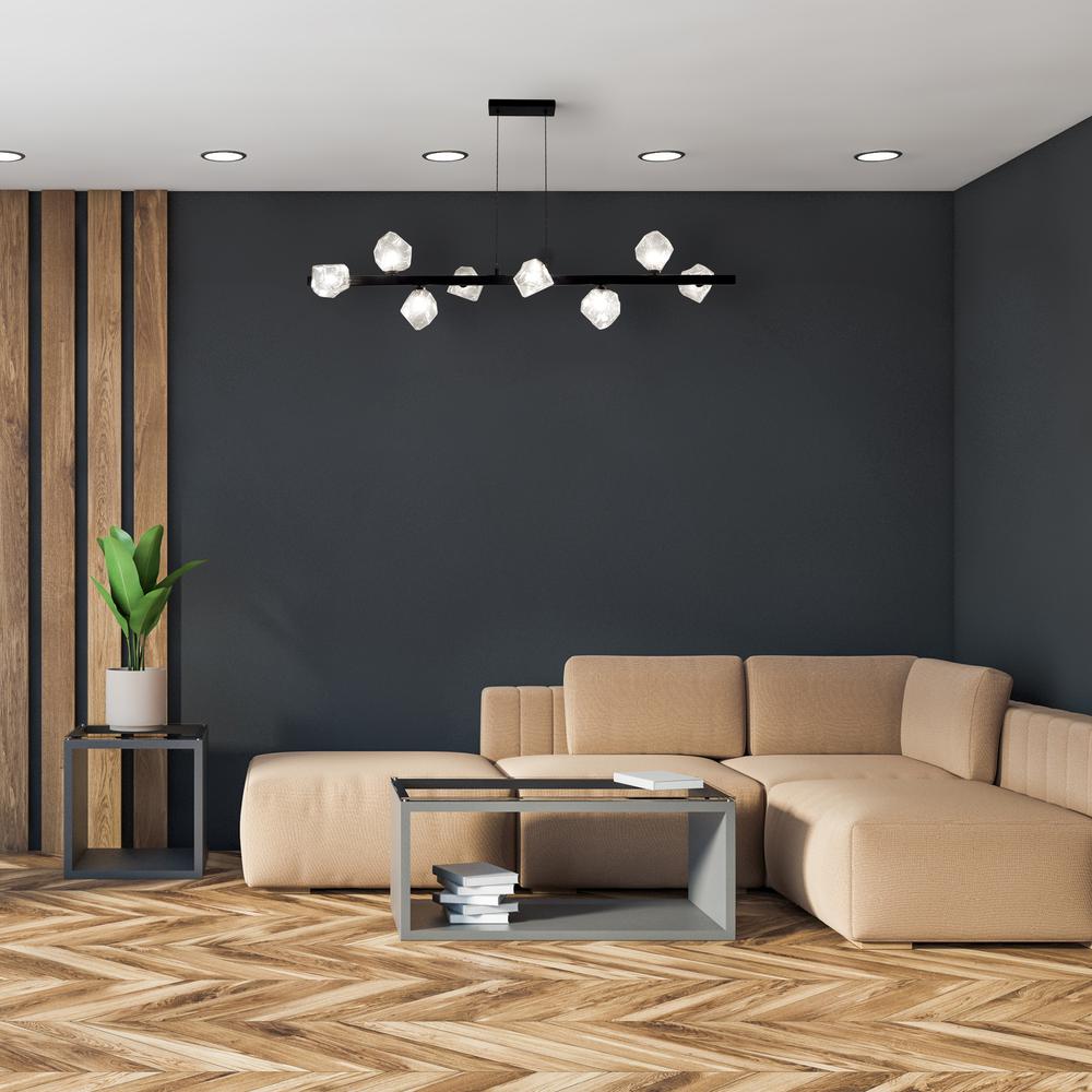 8LT Halogen Horizontal Pendant, MB, Clear Gls