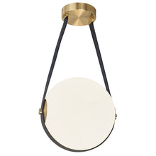 15W Pendant Aged Brass with White Opal Glass