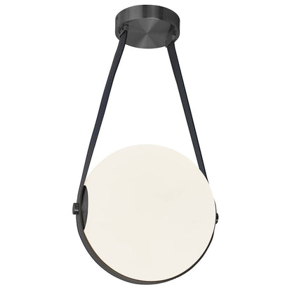 15W Pendant Matte Black with White Opal Glass