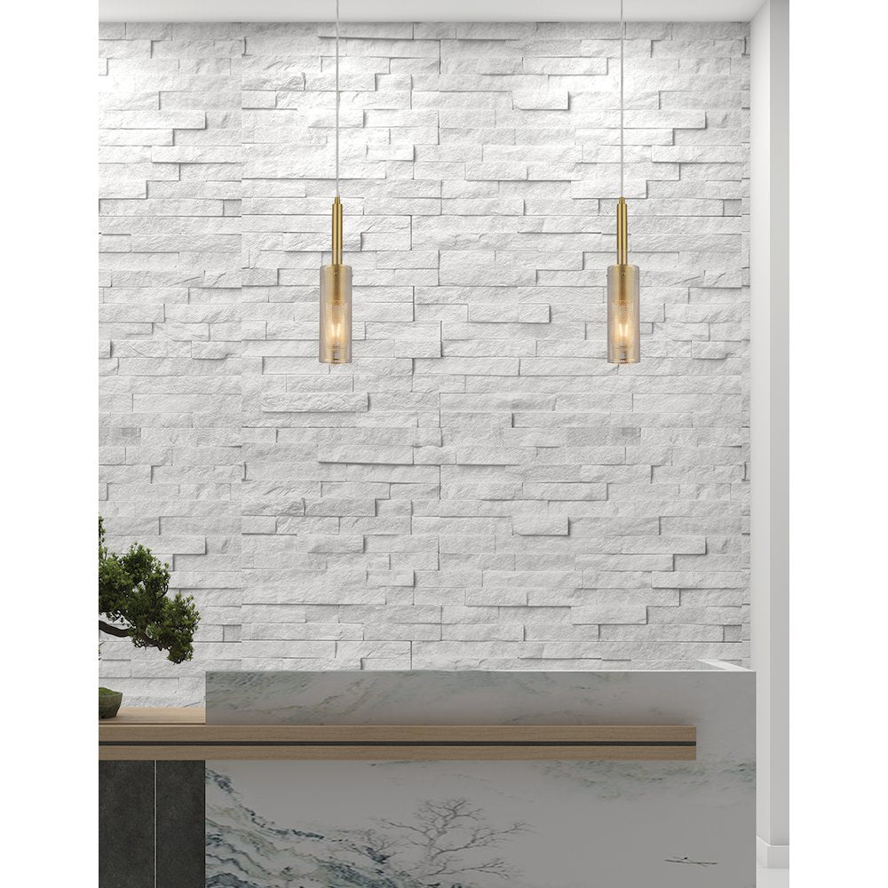 1 Light Pendant in Aged Brass