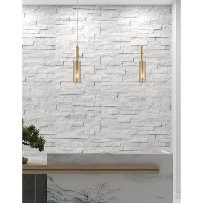 1 Light Pendant in Aged Brass