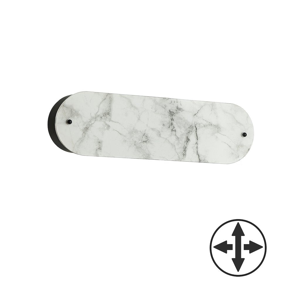2 Light Wall Sconce in Matte Black w/ Faux Alabaster Acrylic
