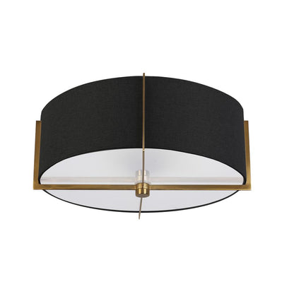 3LT Incandescent Semi-Flush Mount, AGB, BK Shade