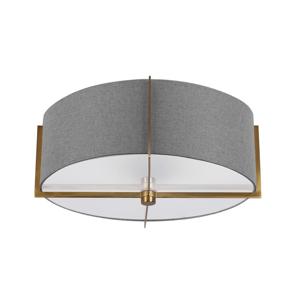3LT Incandescent Semi-Flush Mount, AGB, GRY Shad