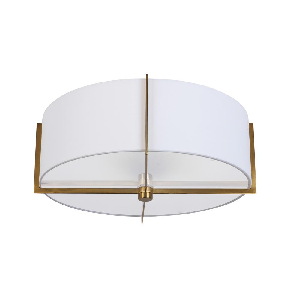 3LT Incandescent Semi-Flush Mount, AGB, WH Shade