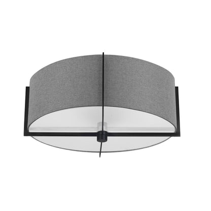 3LT Incandescent Semi-Flush Mount, MB, GRY Shade