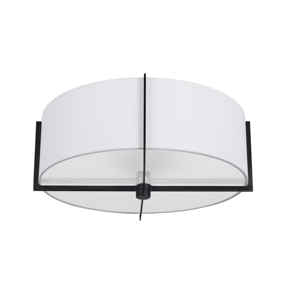 3LT Incandescent Semi-Flush Mount, MB, WH Shade