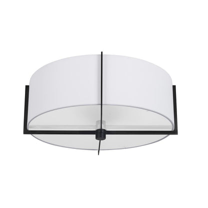 3LT Incandescent Semi-Flush Mount, MB, WH Shade