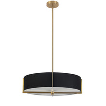 4LT Incandescent Pendant, AGB, BK Shade