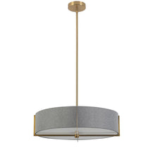 4LT Incandescent Pendant, AGB, GRY Shade