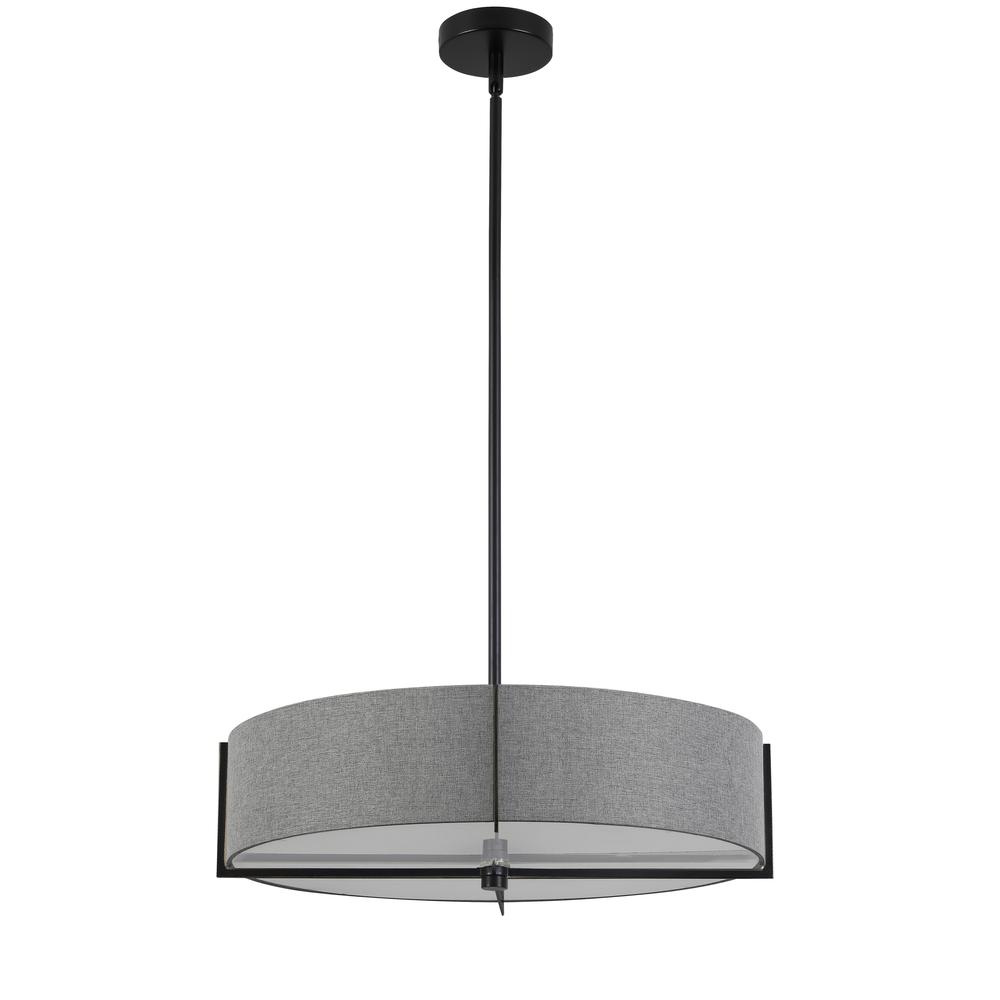 4LT Incandescent Pendant, MB, GRY Shade