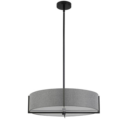4LT Incandescent Pendant, MB, GRY Shade