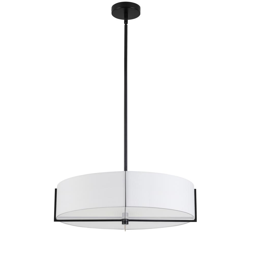 4LT Incandescent Pendant, MB, WH Shade