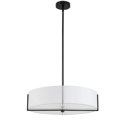 4LT Incandescent Pendant, MB, WH Shade