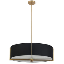 4LT Incandescent Pendant, AGB, BK Shade