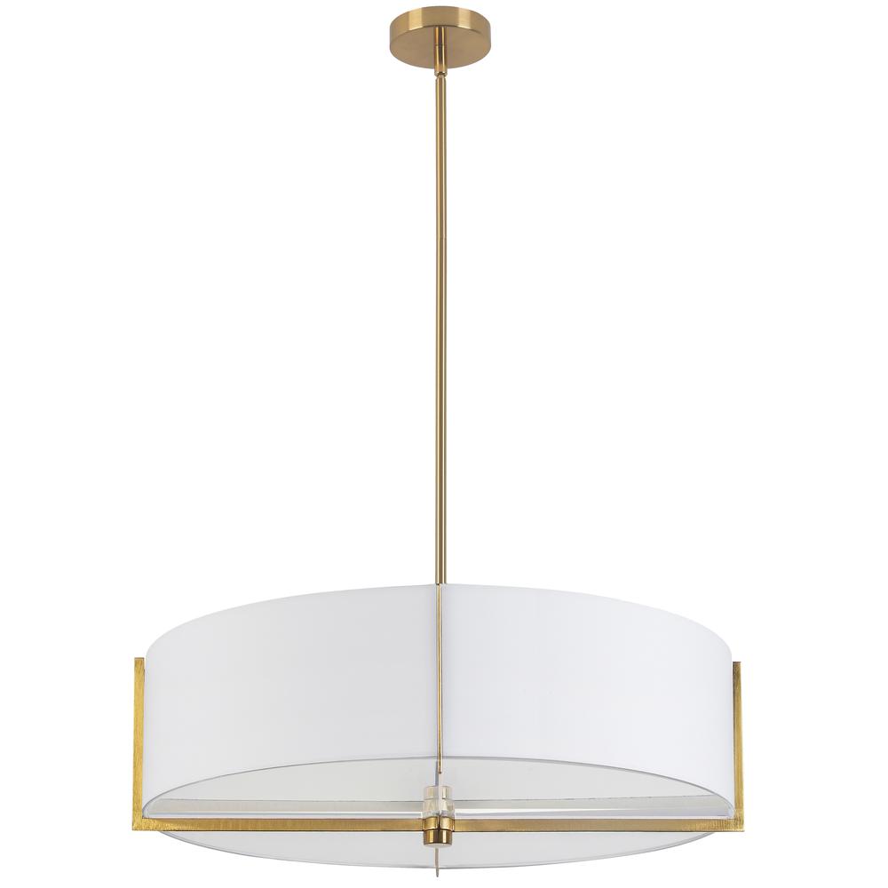 4LT Incandescent Pendant, AGB, WH Shade