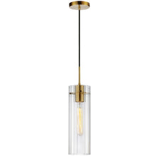1LT Incand Pendant, AGB, CLR Fluted Glass